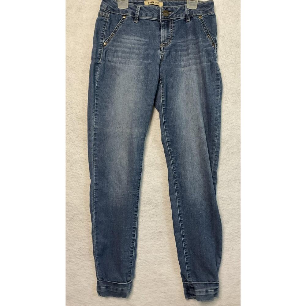 Blue Spice Jeans Womens 3 Blue Mid Rise Skinny‎ Stretch Denim Light Wash Juniors